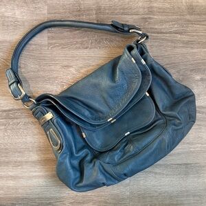 B. Makowsky blue leather handbag